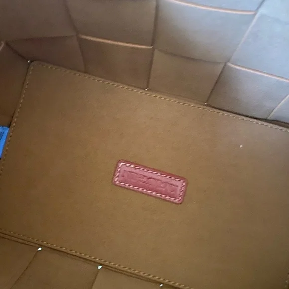 J.Mclaughlin Women’s Garance Woven Leather Handbag Crossbody Bag Tan Resortwear - Picture 9 of 14